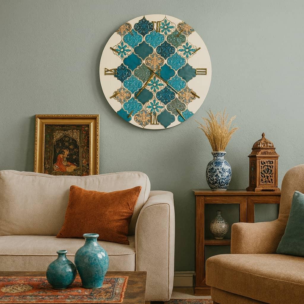 عکس محصول ساعت دیواری مدرن طرح اسلیمی کد CLK-36