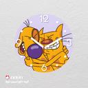 ساعت دیواری مدرن کودک طرح گربهسگ کد CLK-86