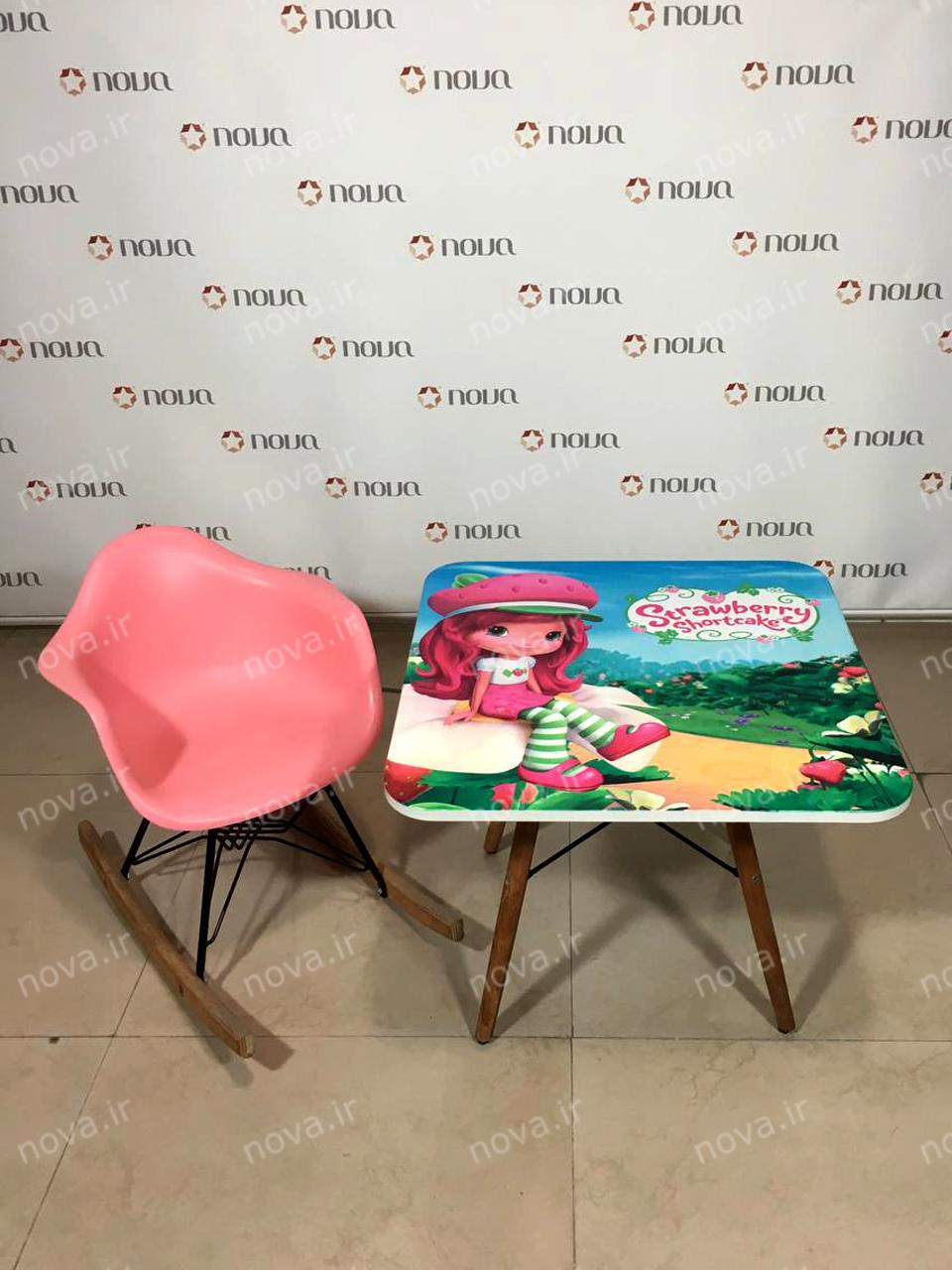 عکس نمونه کارگاهی | ست میز و صندلی مدرن کودک طرح دار+صندلی راک