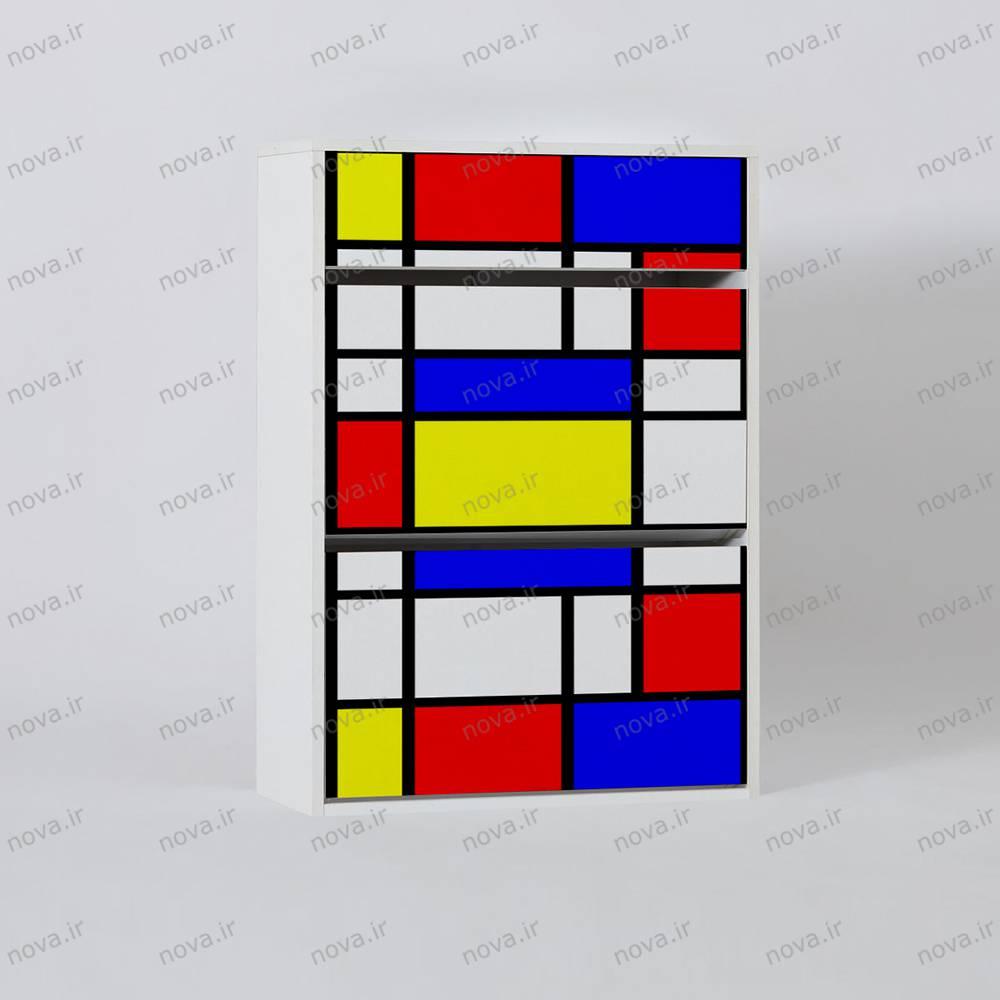 عکس محصول جاکفشی مدل ایکیا طرح مکعب های رنگی کد IKA-02