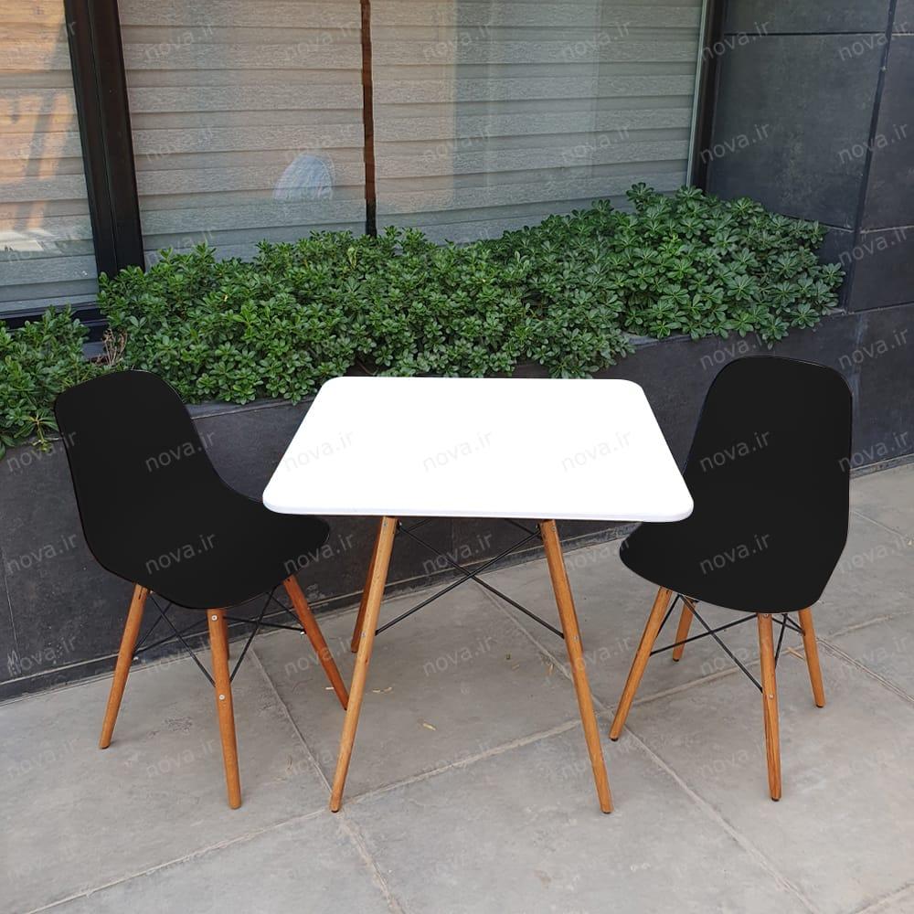 عکس محصول ست میز ناهارخوری مربع 2 نفره صندلی مشکی کد SET-10