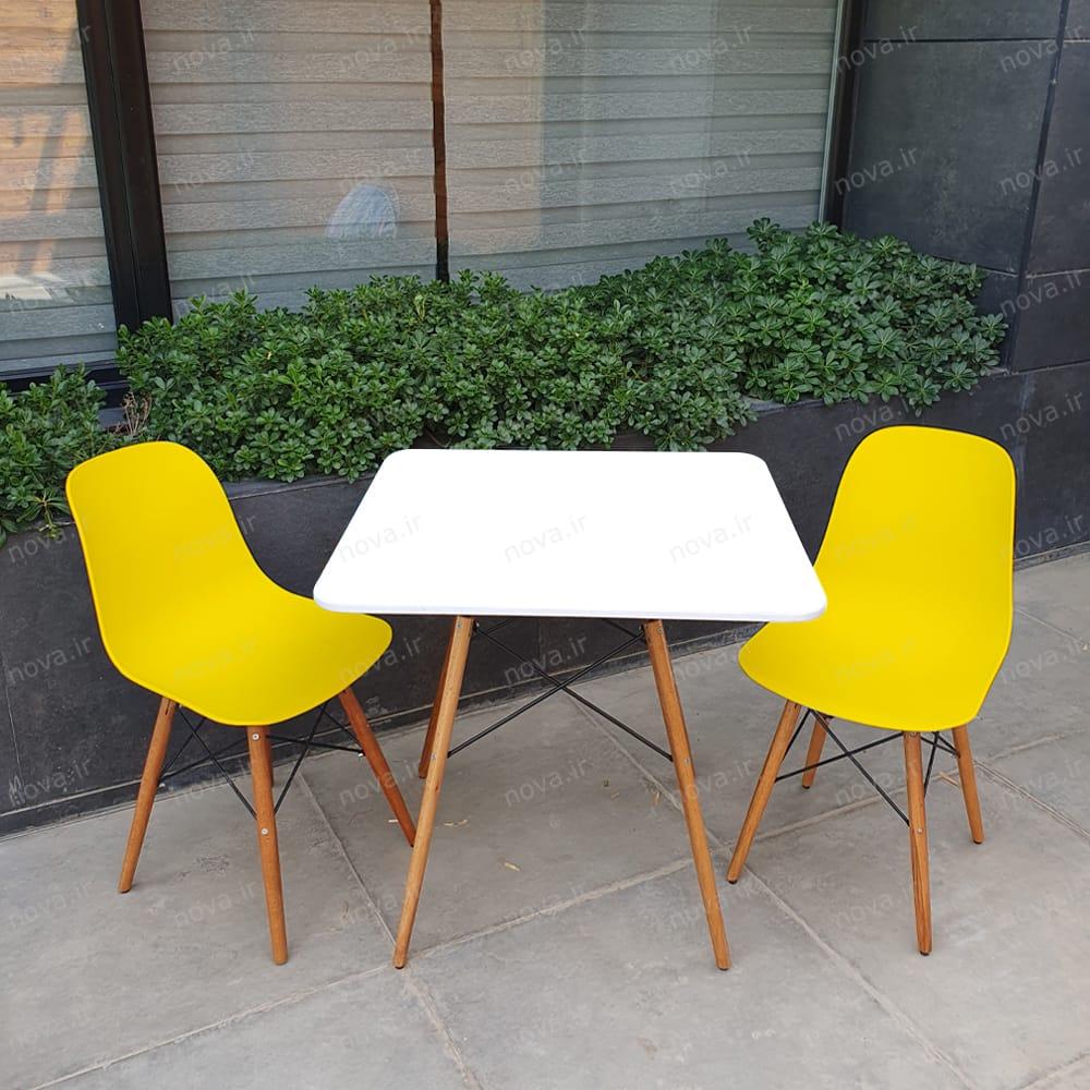 ست میز ناهارخوری مربع 2 نفره صندلی زرد کد SET-02 ست میز ناهارخوری مربع 2 نفره صندلی زرد کد SET-02
