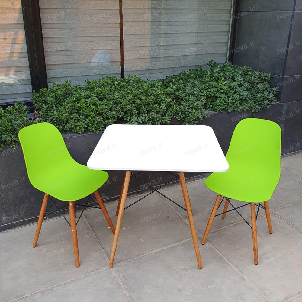 عکس محصول ست میز ناهارخوری مربع 2 نفره صندلی سبز کد SET-06