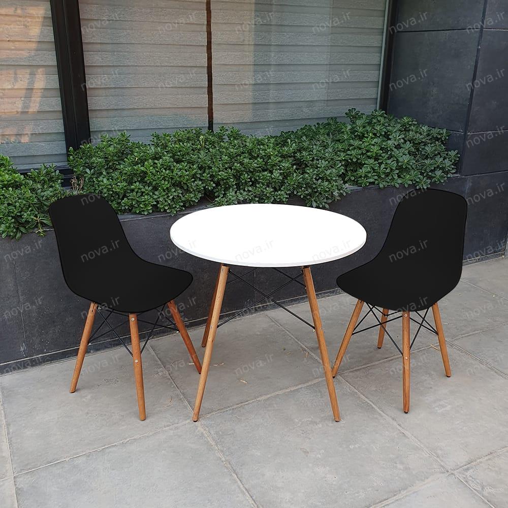 عکس محصول ست میز ناهارخوری گرد 2 نفره صندلی مشکی کد SET-10