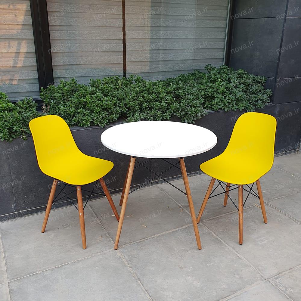 عکس محصول ست میز ناهارخوری گرد 2 نفره صندلی زرد کد SET-02