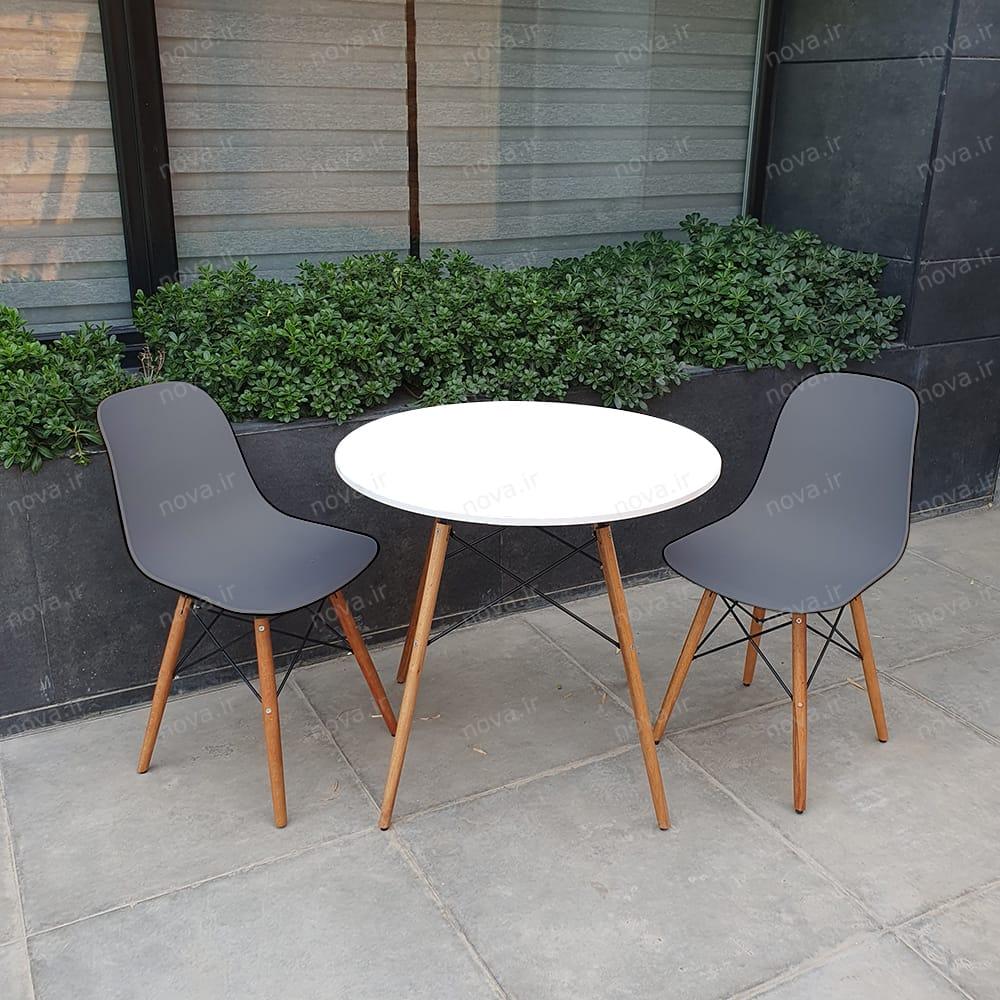 عکس محصول ست میز ناهارخوری گرد 2 نفره صندلی طوسی کد SET-03