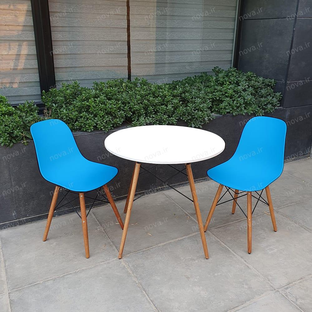 عکس محصول ست میز ناهارخوری گرد 2 نفره صندلی آبی کد SET-07