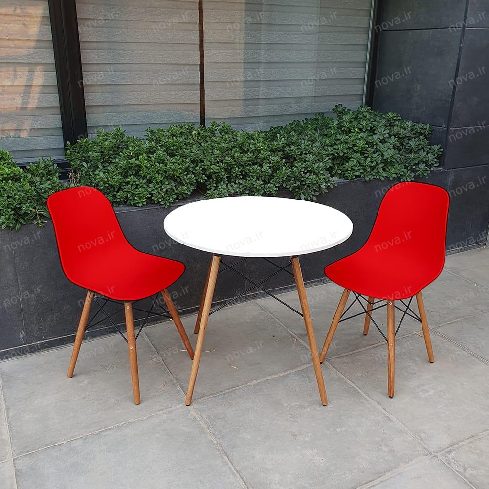 عکس محصول ست میز ناهارخوری گرد 2 نفره صندلی قرمزکد SET-08