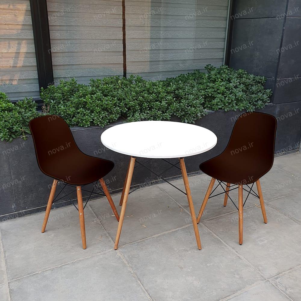 عکس محصول ست میز ناهارخوری گرد 2 نفره صندلی قهوه ای کد SET-09