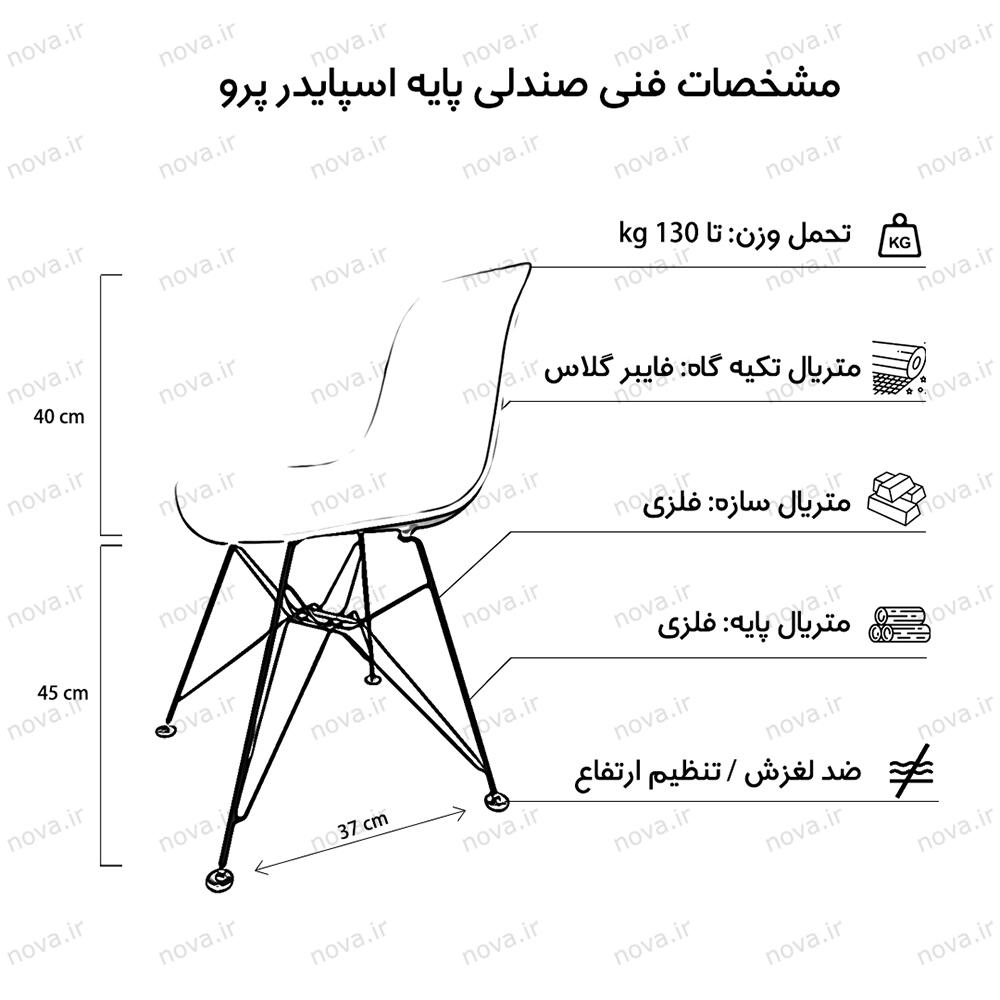 عکس محصول صندلی مدرن پایه اسپایدر مدل فایبر