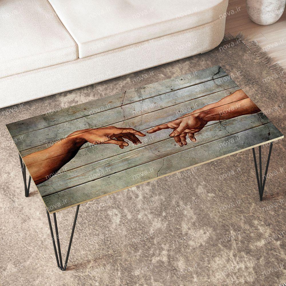 عکس محصول میز جلومبلی مدل مدرنیستیک طرح دست خدا کد TL-12
