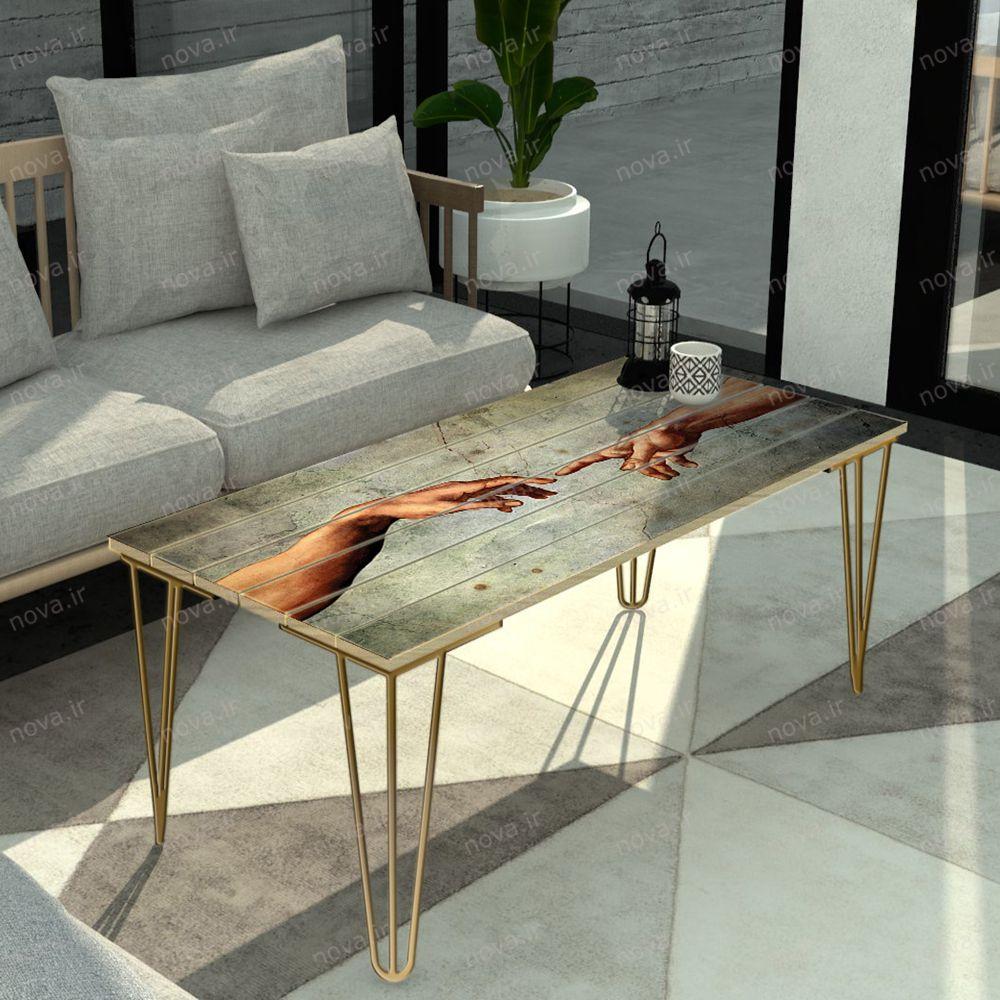 عکس محصول میز جلومبلی مدل مدرنیستیک طرح دست خدا کد TL-12