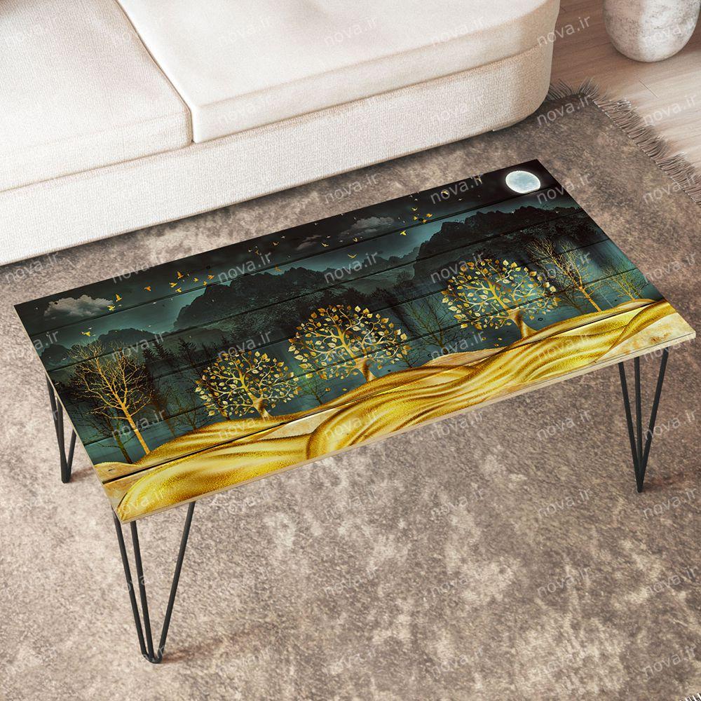 عکس محصول میز جلومبلی مدل مدرنیستیک طرح دشت طلایی کد TL-15