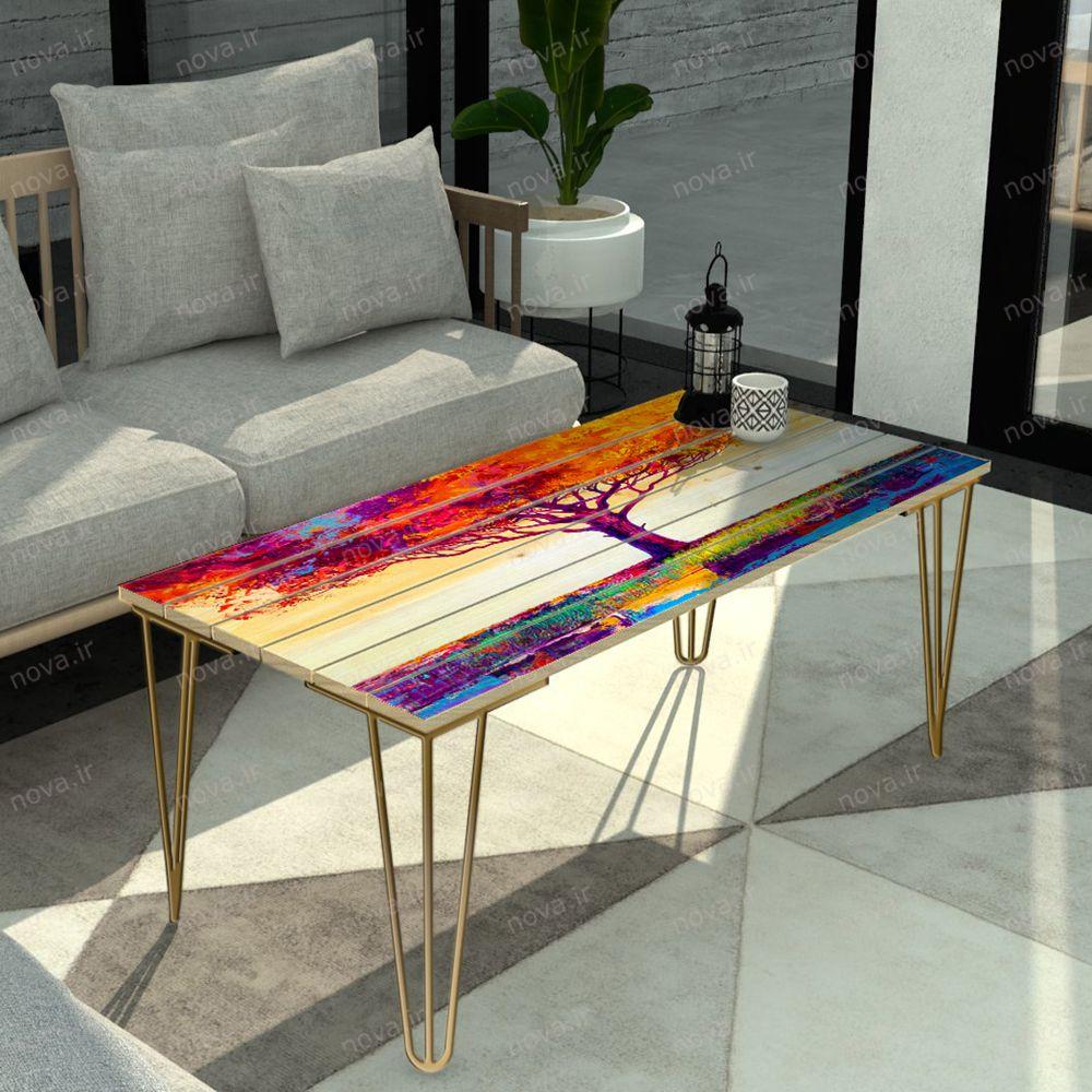 عکس محصول میز جلومبلی مدل مدرنیستیک طرح درخت رنگارنگ کد TL-16