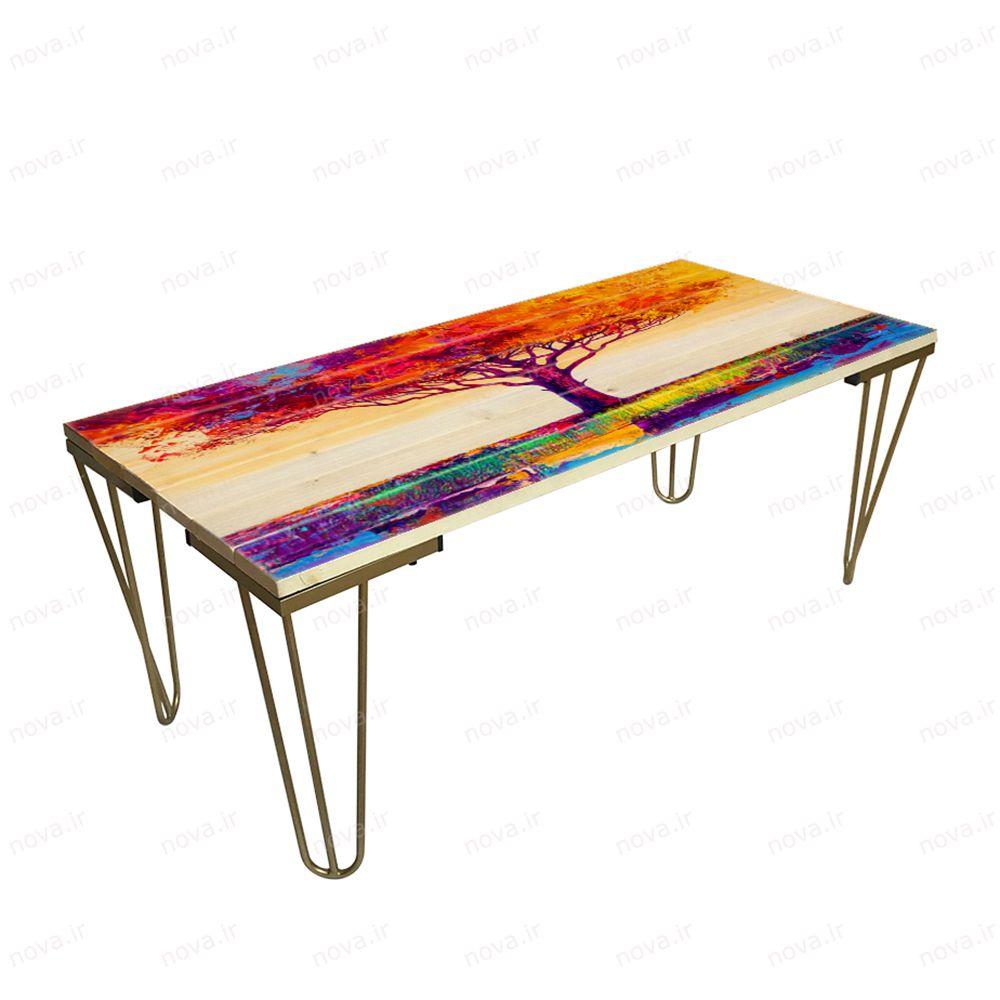 عکس محصول میز جلومبلی مدل مدرنیستیک طرح درخت رنگارنگ کد TL-16