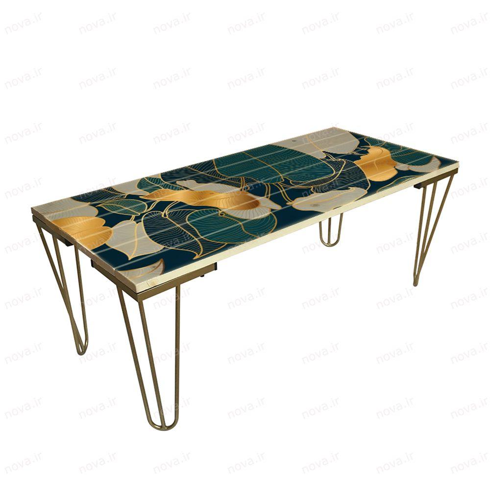 عکس محصول میز جلومبلی مدل مدرنیستیک طرح گلد لیوز کد TL-19