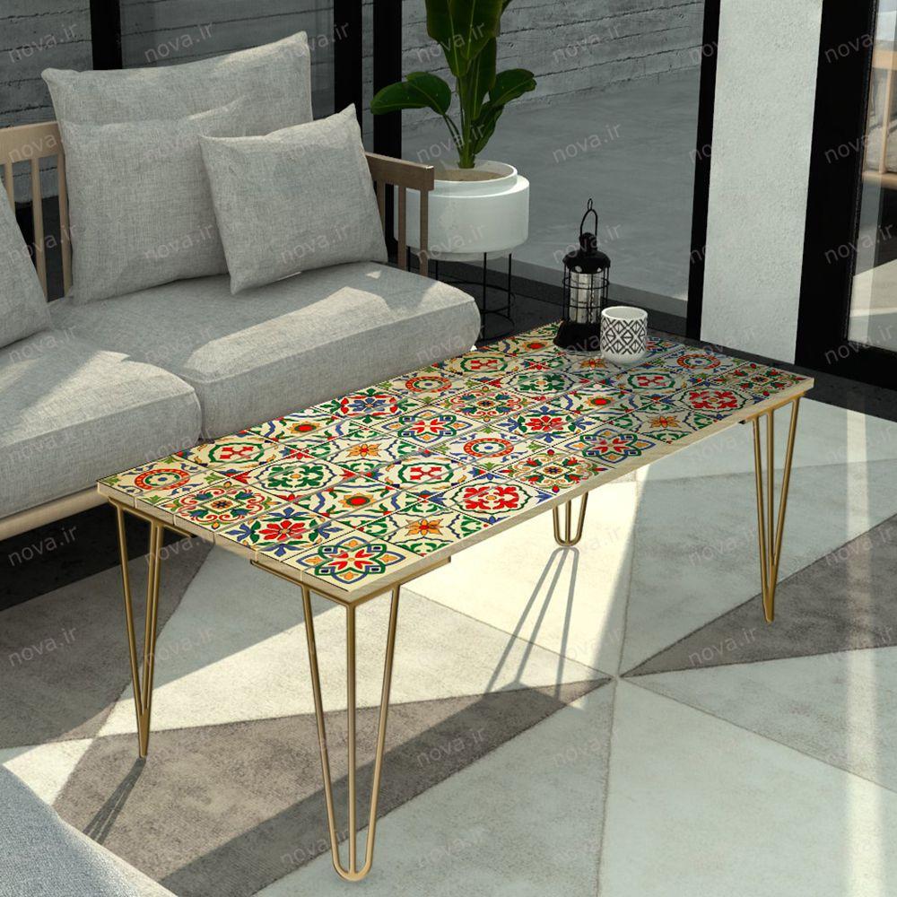 عکس محصول میز جلومبلی مدل مدرنیستیک طرح ترنج کد TL-24