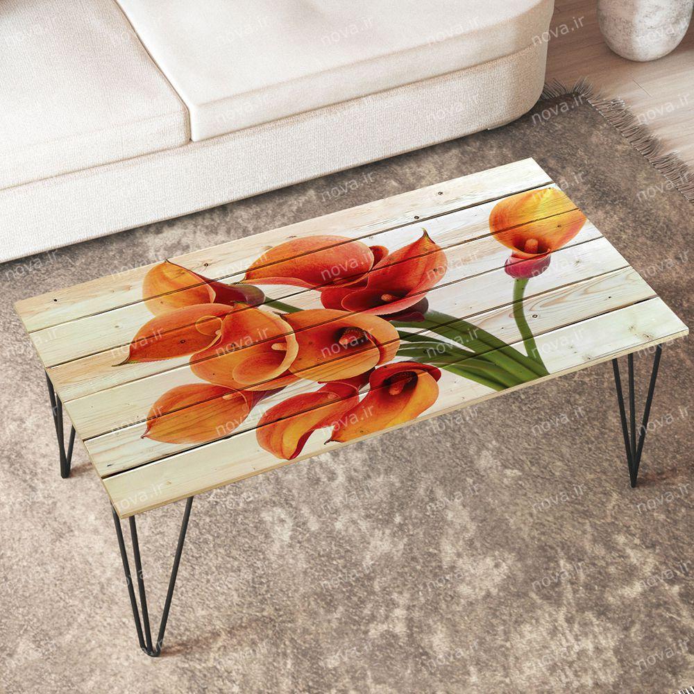 عکس محصول میز جلومبلی مدل مدرنیستیک طرح گل هلندی کد TL-05