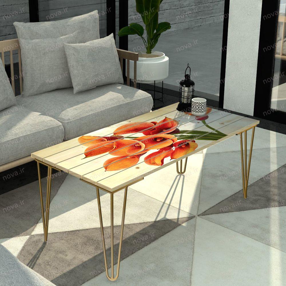 عکس محصول میز جلومبلی مدل مدرنیستیک طرح گل هلندی کد TL-05