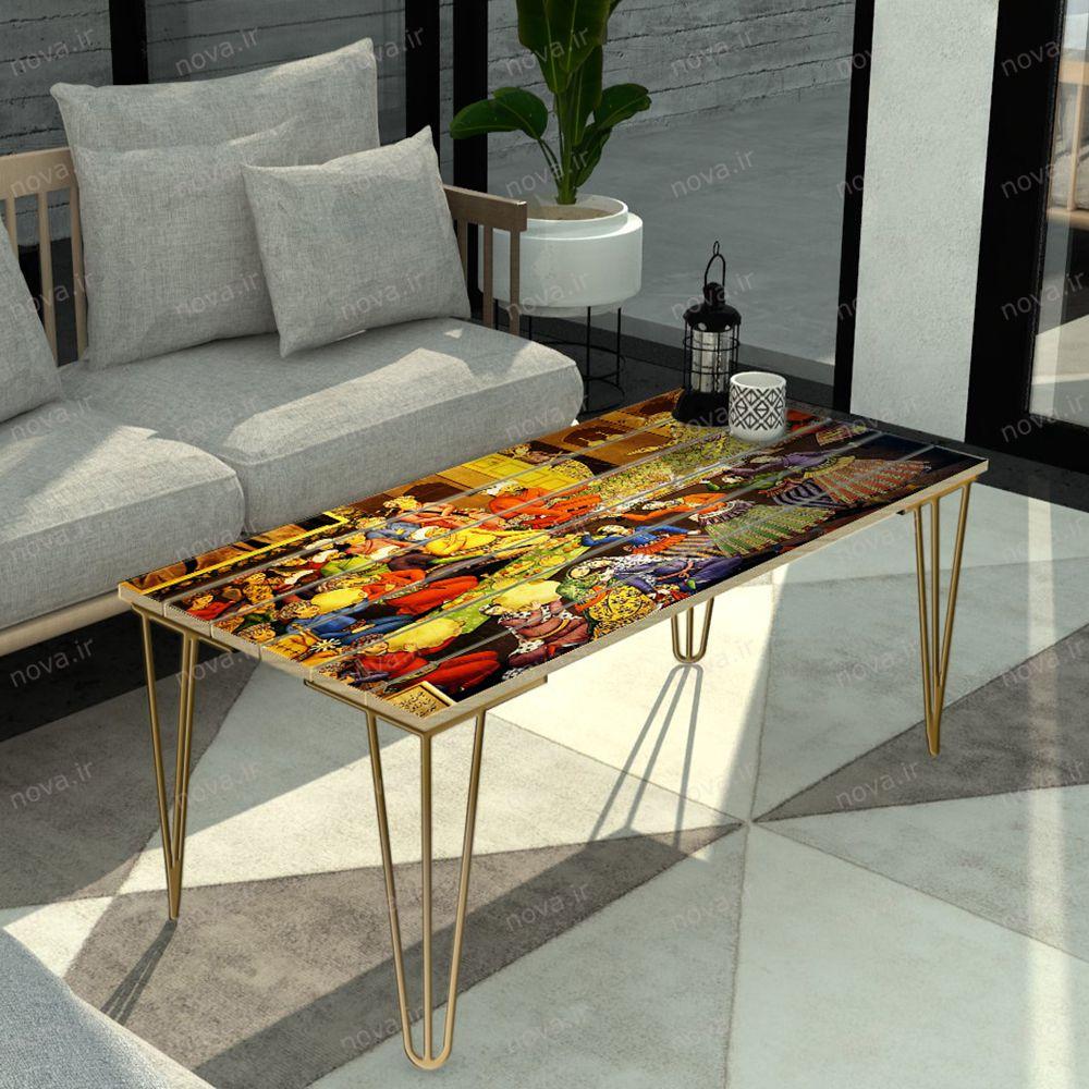 عکس محصول میز جلومبلی مدل مدرنیستیک طرح ضیافت پادشاه کد TL-06