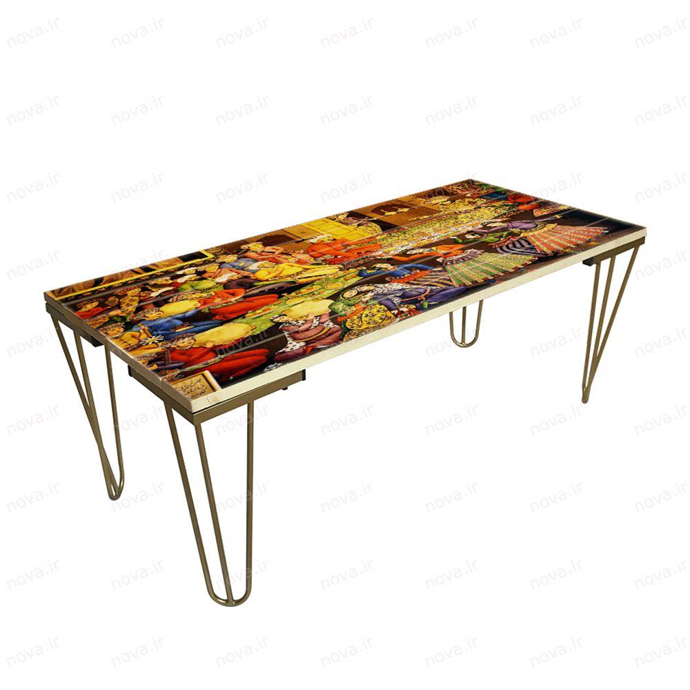 عکس محصول میز جلومبلی مدل مدرنیستیک طرح ضیافت پادشاه کد TL-06