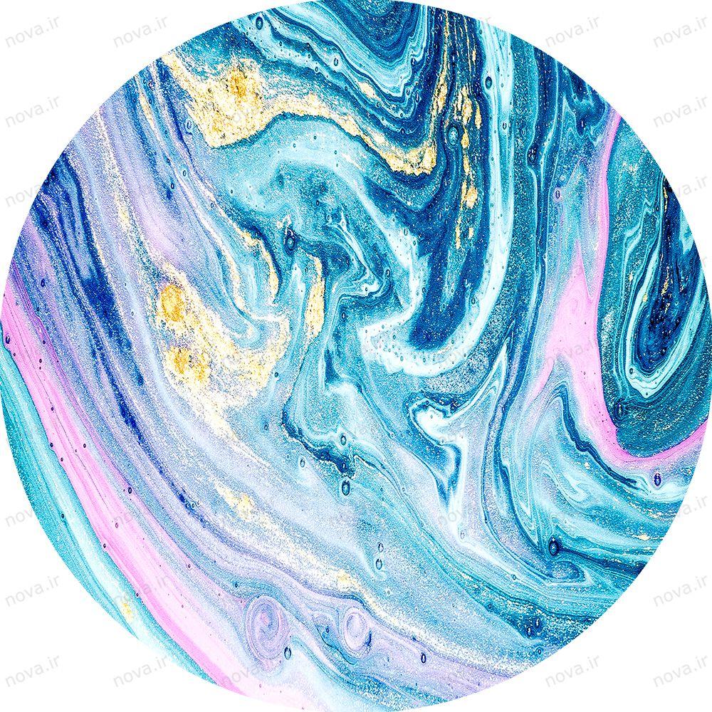 عکس محصول میز تک ناهارخوری مدل ایفلی طرح واترکالر کد GLD-02