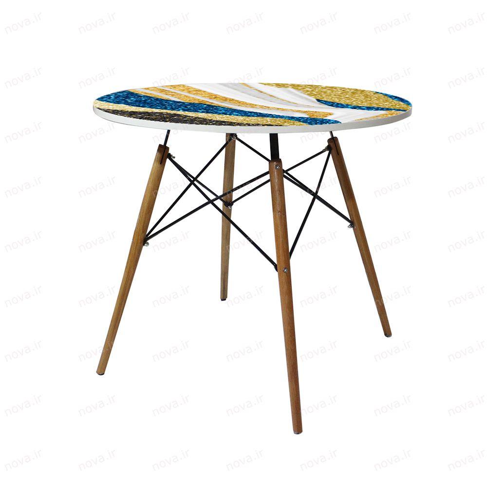 عکس محصول میز تک ناهارخوری مدل ایفلی طرح گیلیتر کد GLD-04