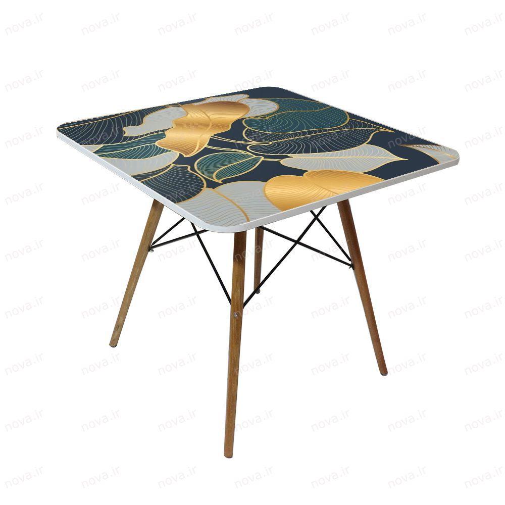عکس محصول میز تک ناهارخوری مدل ایفلی طرح گلد لیوز کد GLD-05