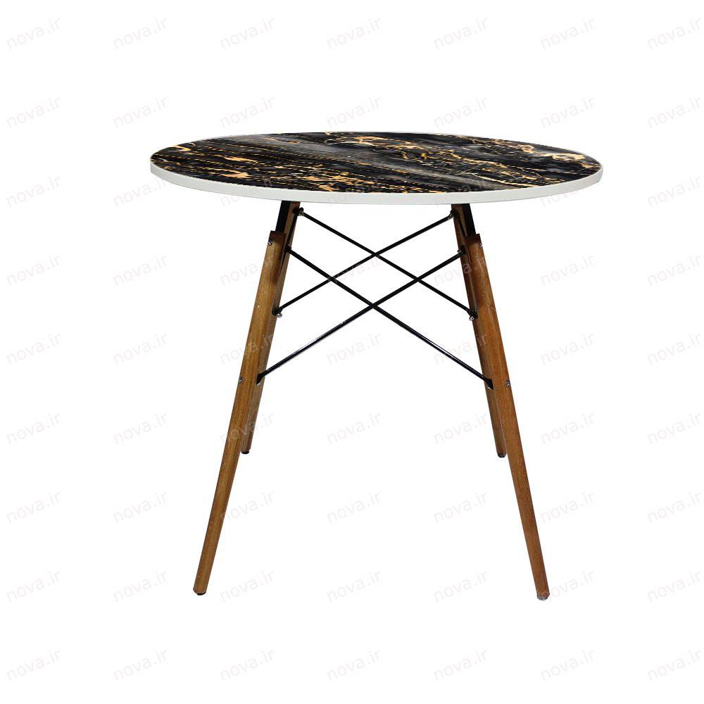 عکس محصول میز تک ناهارخوری مدل ایفلی طرح بلک ماربل کد GLD-06