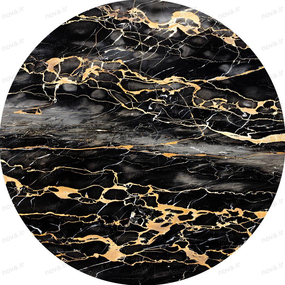 عکس محصول میز تک ناهارخوری مدل ایفلی طرح بلک ماربل کد GLD-06