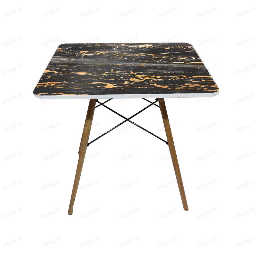 عکس محصول میز تک ناهارخوری مدل ایفلی طرح بلک ماربل کد GLD-06