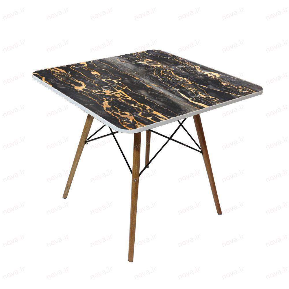 عکس محصول میز تک ناهارخوری مدل ایفلی طرح بلک ماربل کد GLD-06
