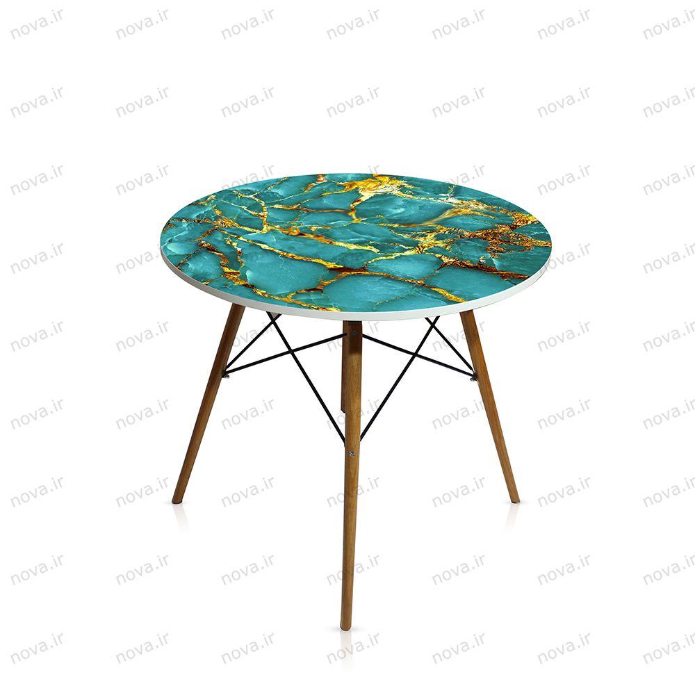 عکس محصول میز تک ناهارخوری مدل ایفلی طرح بولو ماربل کد GLD-07