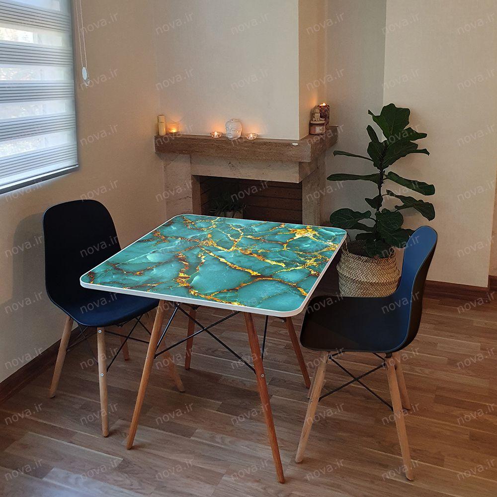 عکس محصول میز تک ناهارخوری مدل ایفلی طرح بولو ماربل کد GLD-07