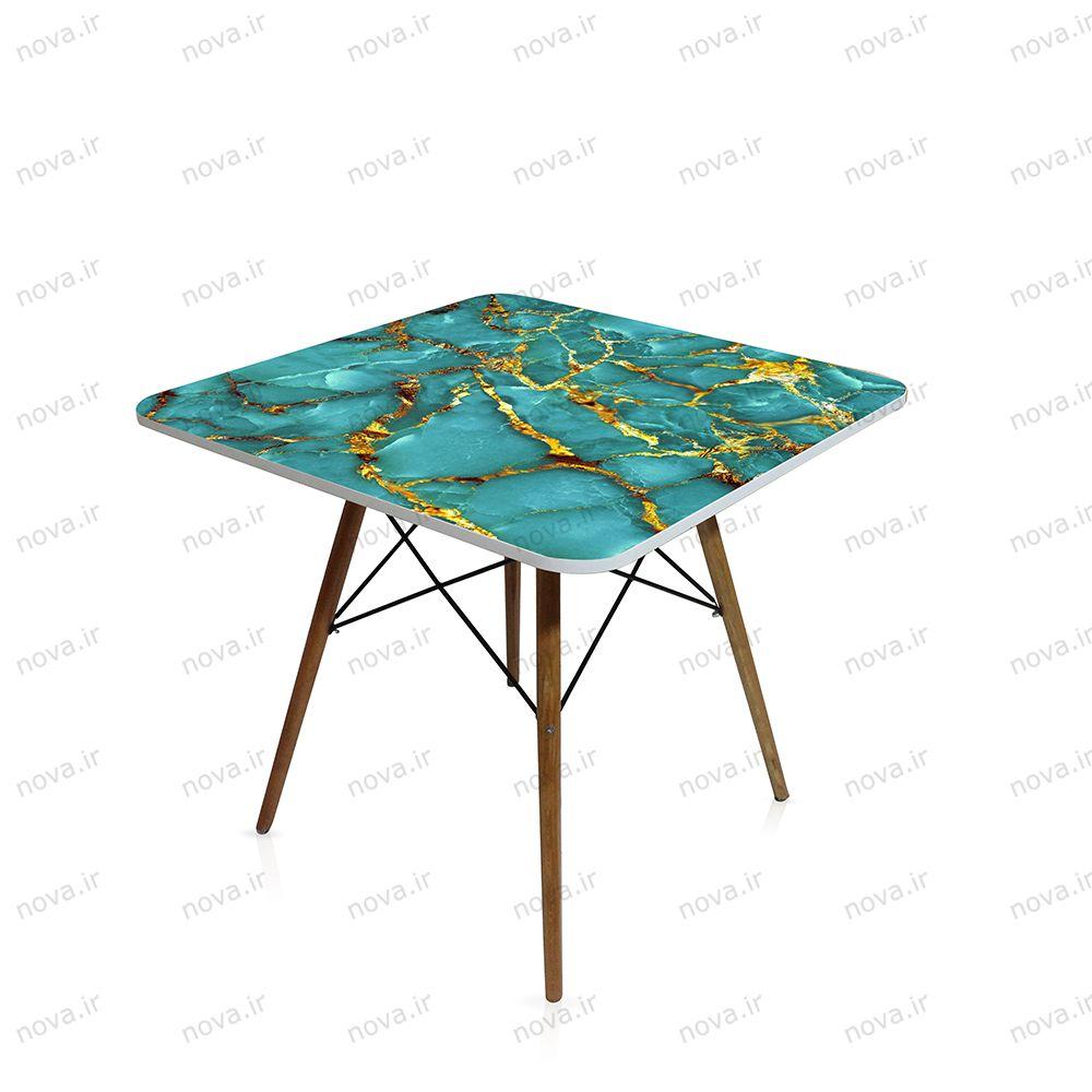 عکس محصول میز تک ناهارخوری مدل ایفلی طرح بولو ماربل کد GLD-07