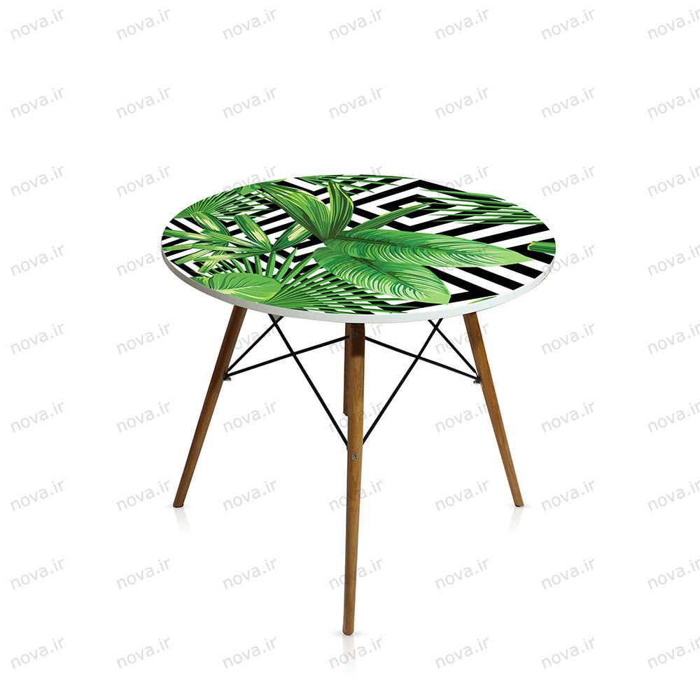 عکس محصول میز ناهارخوری مدل ایفلی طرح تروپیکال کد GLD-09