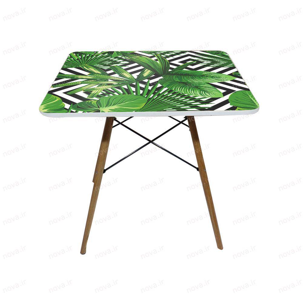 عکس محصول میز تک ناهارخوری مدل ایفلی طرح تروپیکال کد GLD-09