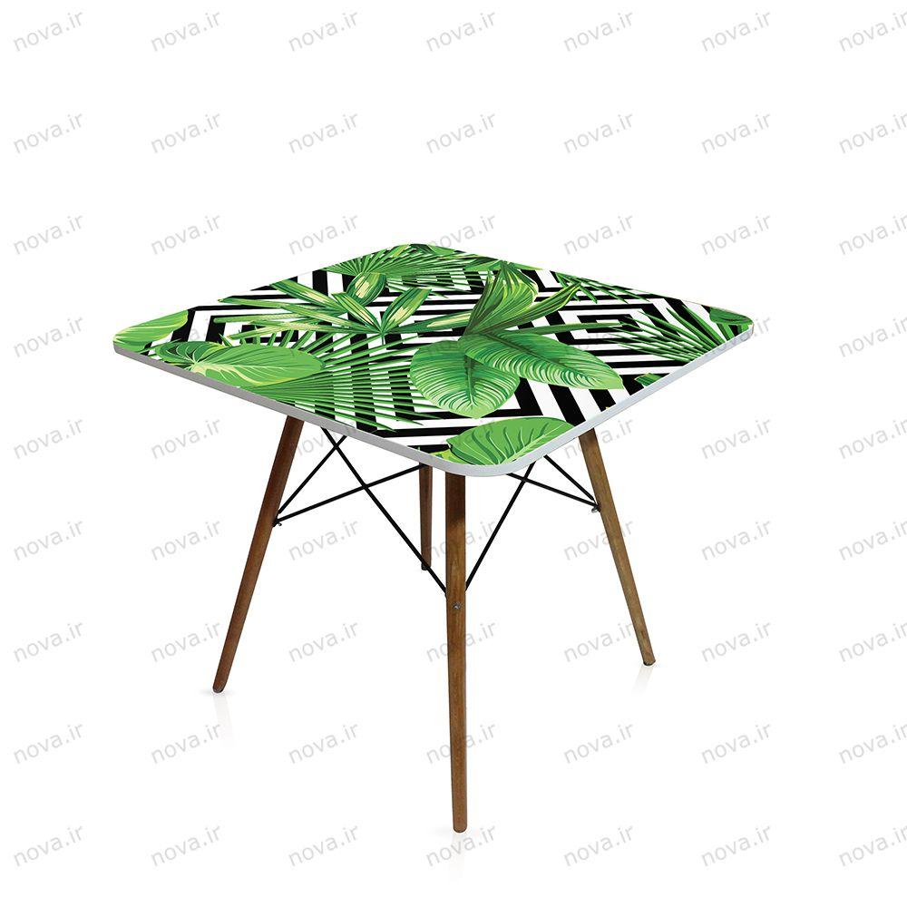 عکس محصول میز تک ناهارخوری مدل ایفلی طرح تروپیکال کد GLD-09