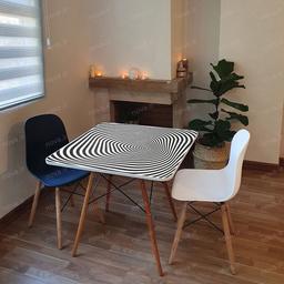 Image of میز تک ناهارخوری مدل ایفلی طرح اسپیرال کد GLD-10