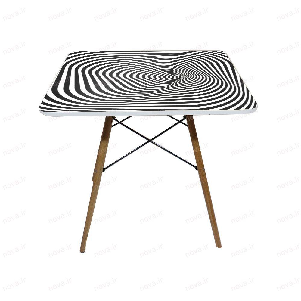 عکس محصول میز تک ناهارخوری مدل ایفلی طرح اسپیرال کد GLD-10