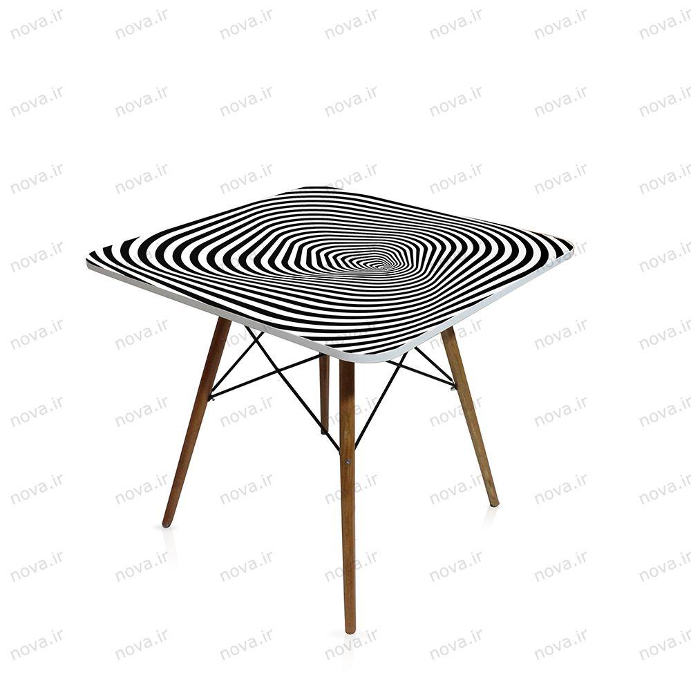 عکس محصول میز تک ناهارخوری مدل ایفلی طرح اسپیرال کد GLD-10