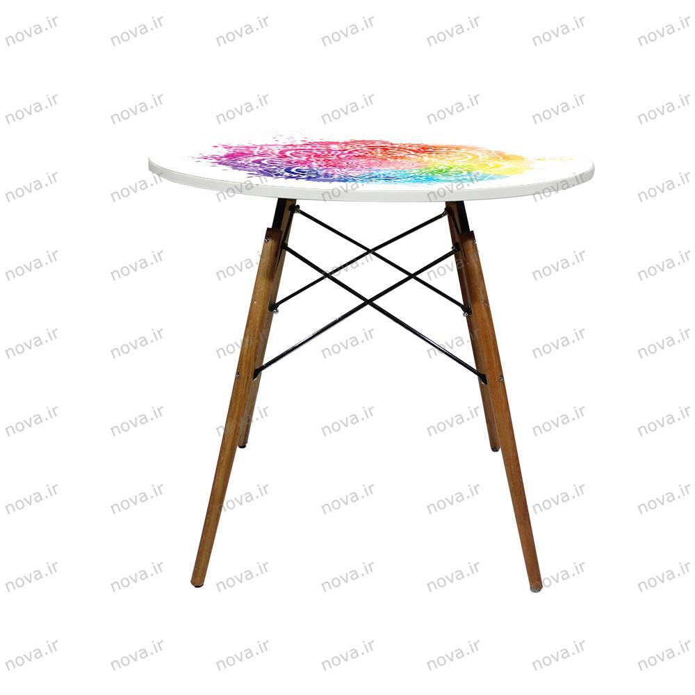 عکس محصول میز تک ناهارخوری مدل ایفلی طرح هالی کد GLD-12
