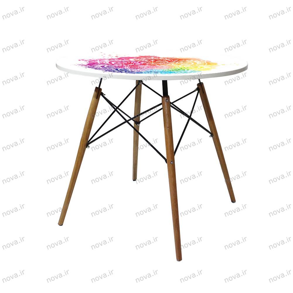 عکس محصول میز تک ناهارخوری مدل ایفلی طرح هالی کد GLD-12