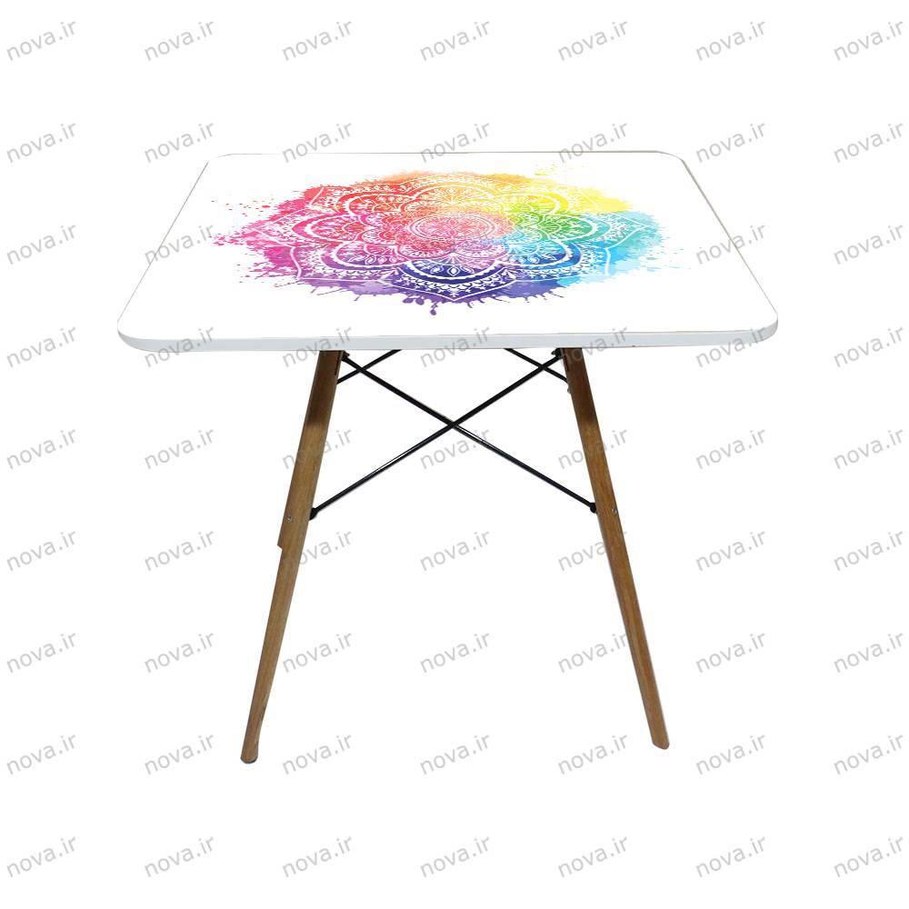 عکس محصول میز تک ناهارخوری مدل ایفلی طرح هالی کد GLD-12
