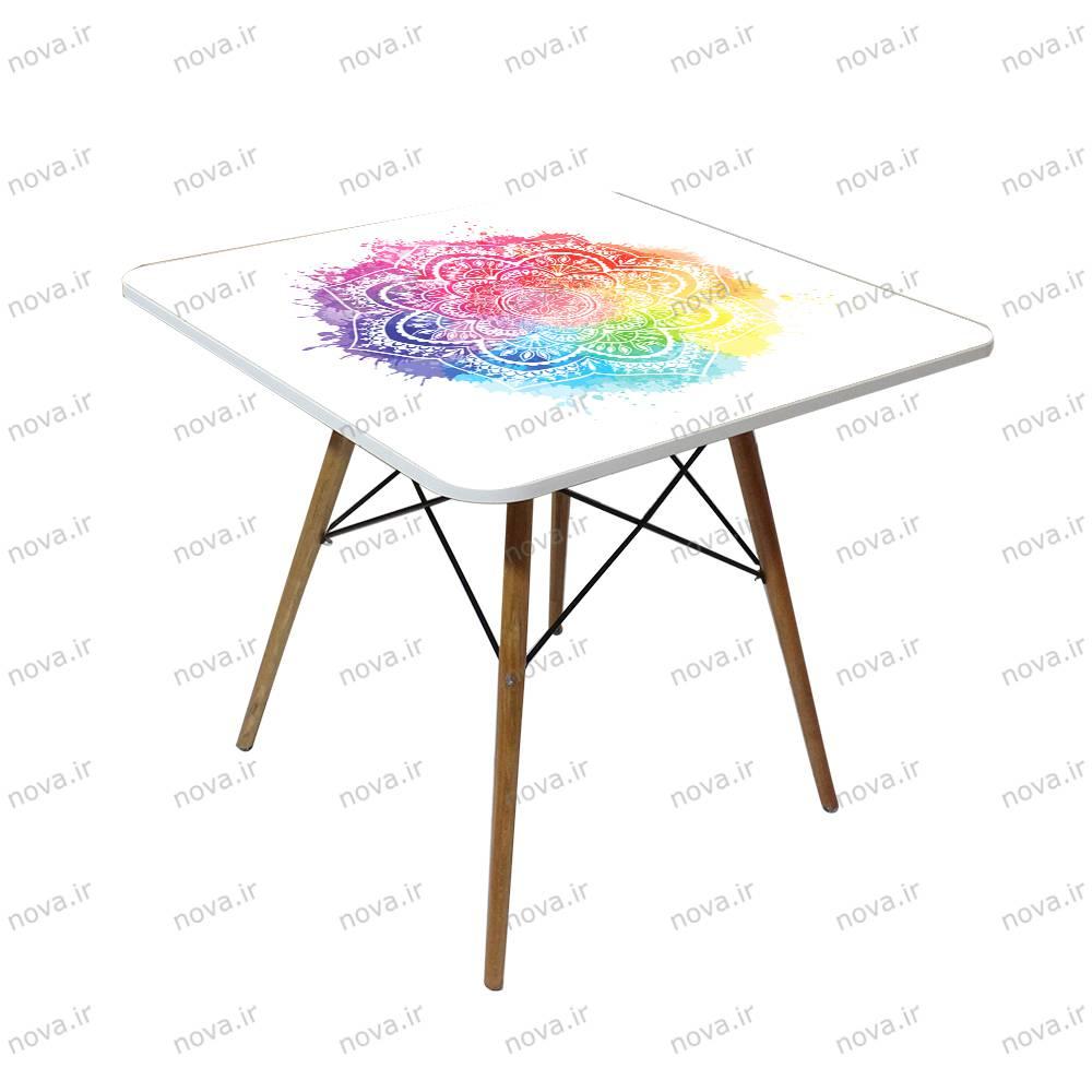 عکس محصول میز تک ناهارخوری مدل ایفلی طرح هالی کد GLD-12
