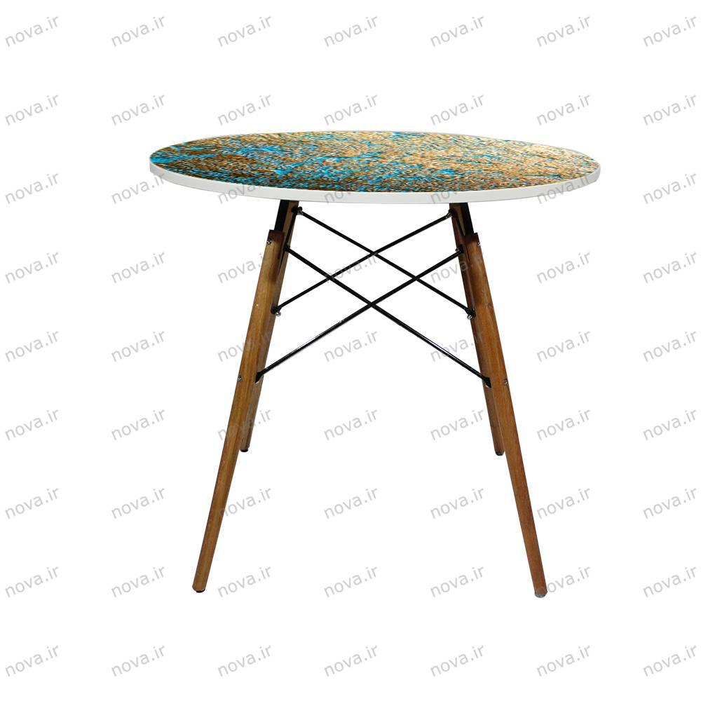 عکس محصول میز تک ناهارخوری مدل ایفلی طرح مارس کد GLD-13
