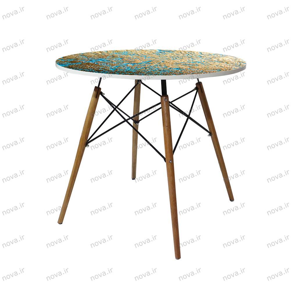 عکس محصول میز تک ناهارخوری مدل ایفلی طرح مارس کد GLD-13