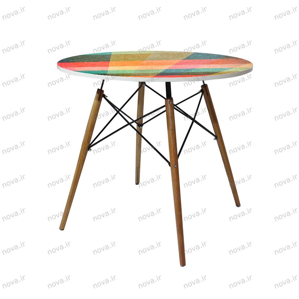 عکس محصول میز تک ناهارخوری مدل ایفلی طرح البا کد GLD-14