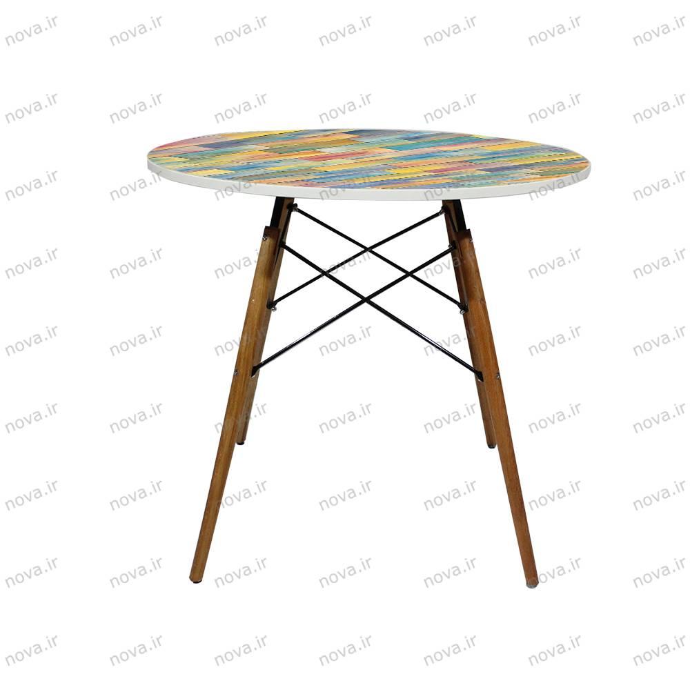 عکس محصول میز تک ناهارخوری مدل ایفلی طرح کالروود کد GLD-15