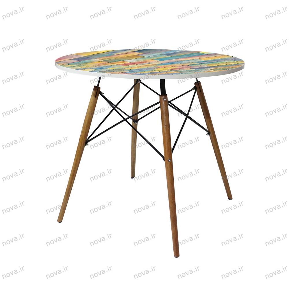 عکس محصول میز تک ناهارخوری مدل ایفلی طرح کالروود کد GLD-15
